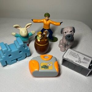 Assorted Toy Figurines and mini dominoes set. Scooby. Shaggy. Buster. Drooler
